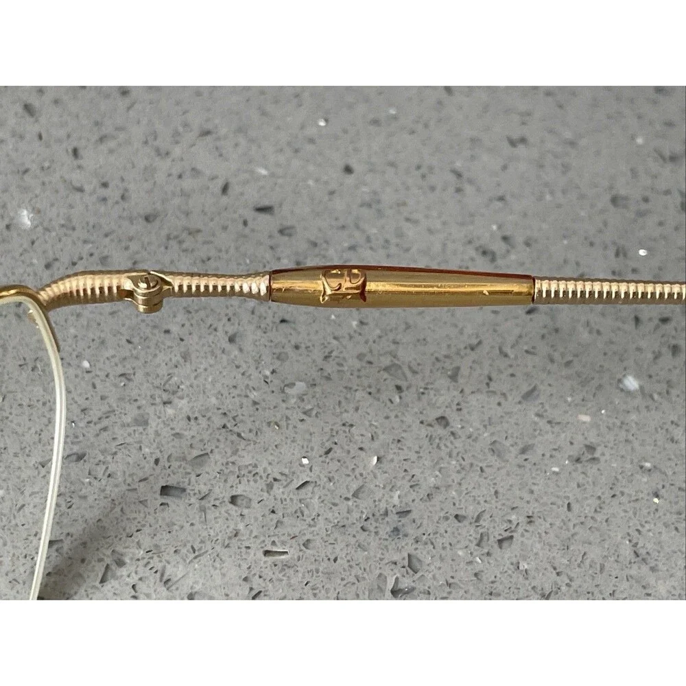 CHRISTIAN DIOR Eyeglasses Frames ONLY 49-19 01x2 Half Rim gold